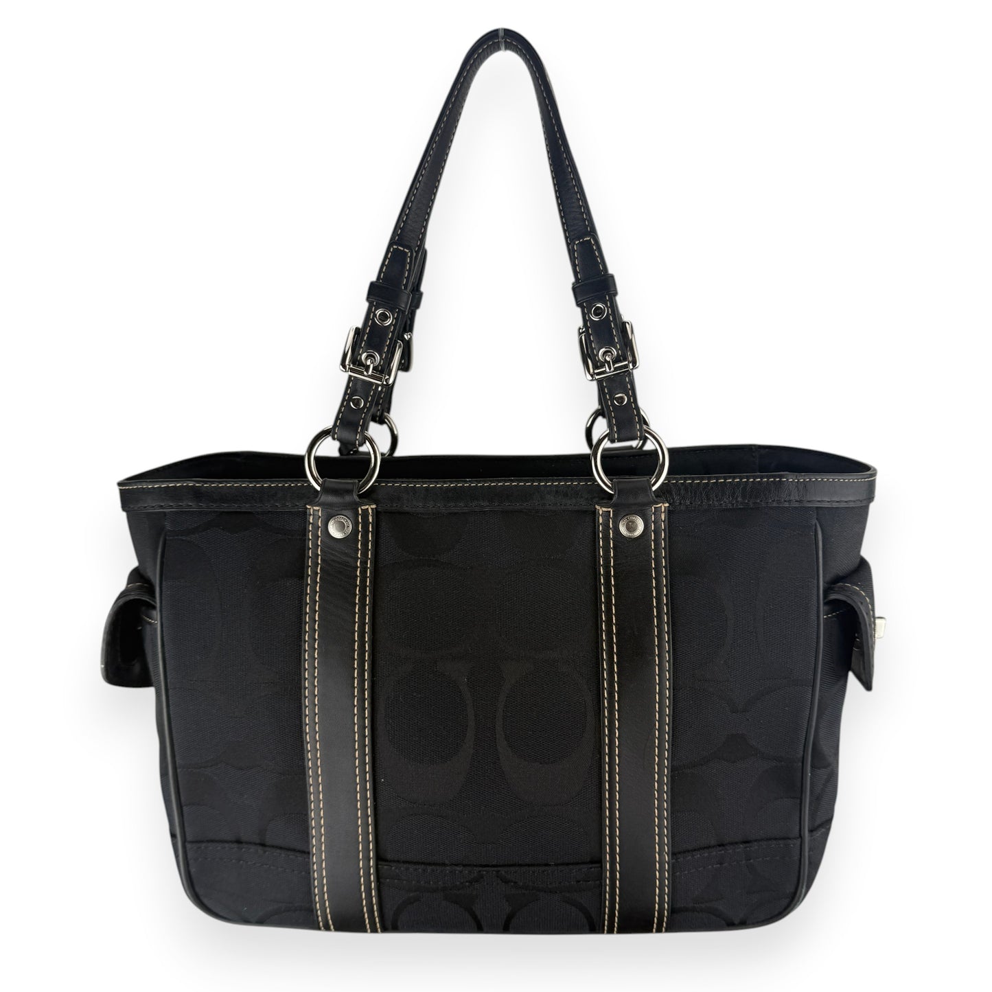COACH SIGNATURE JACQUARD STRIPE BAG (LARGE) 