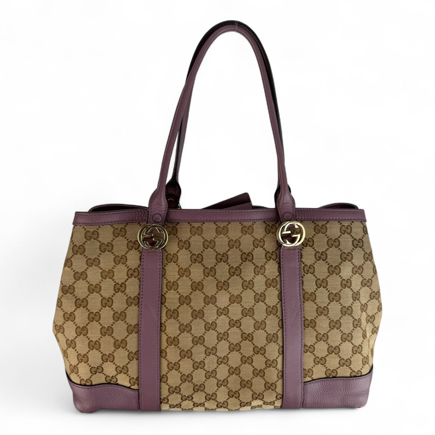 GUCCI MISS GG MONOGRAM PURPLE TOTE BAG