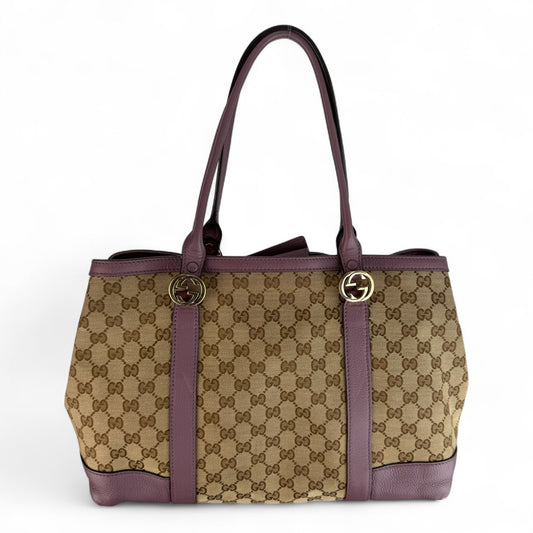 GUCCI MISS GG MONOGRAM PURPLE TOTE BAG