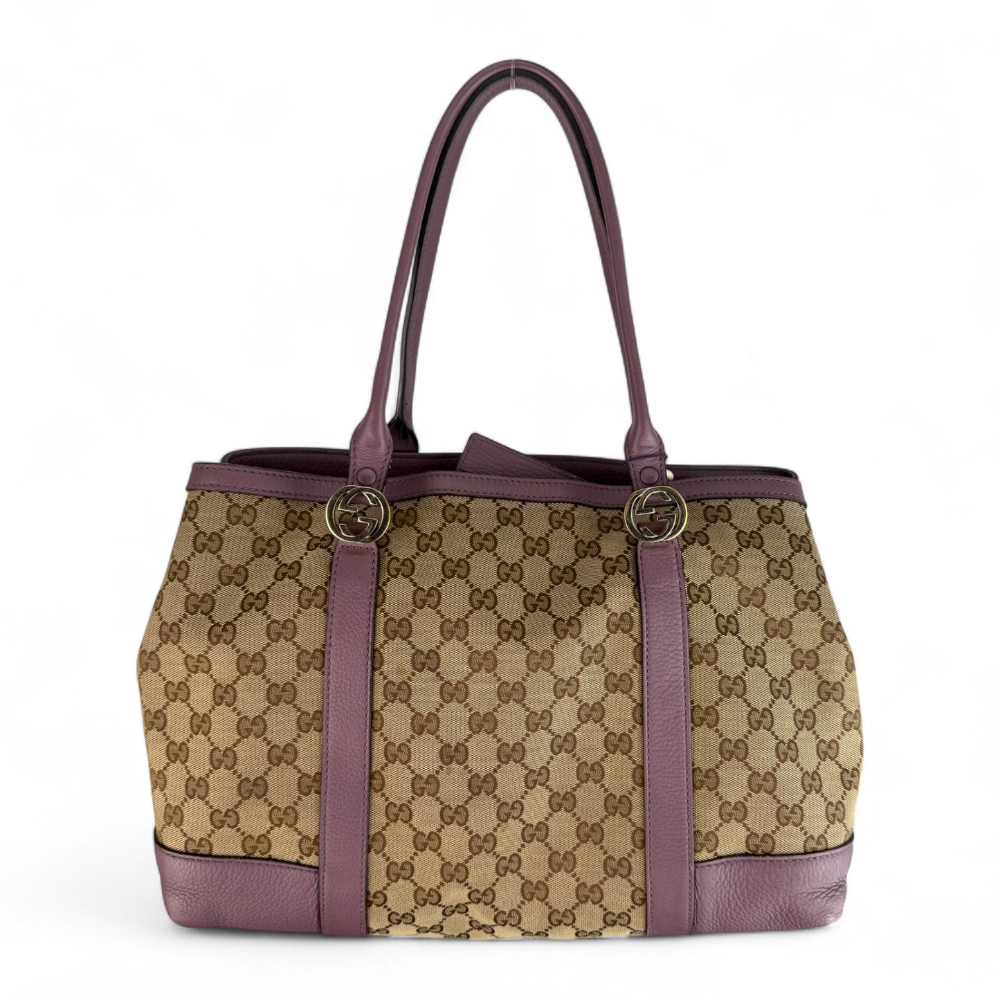 GUCCI MISS GG MONOGRAM PURPLE TOTE BAG