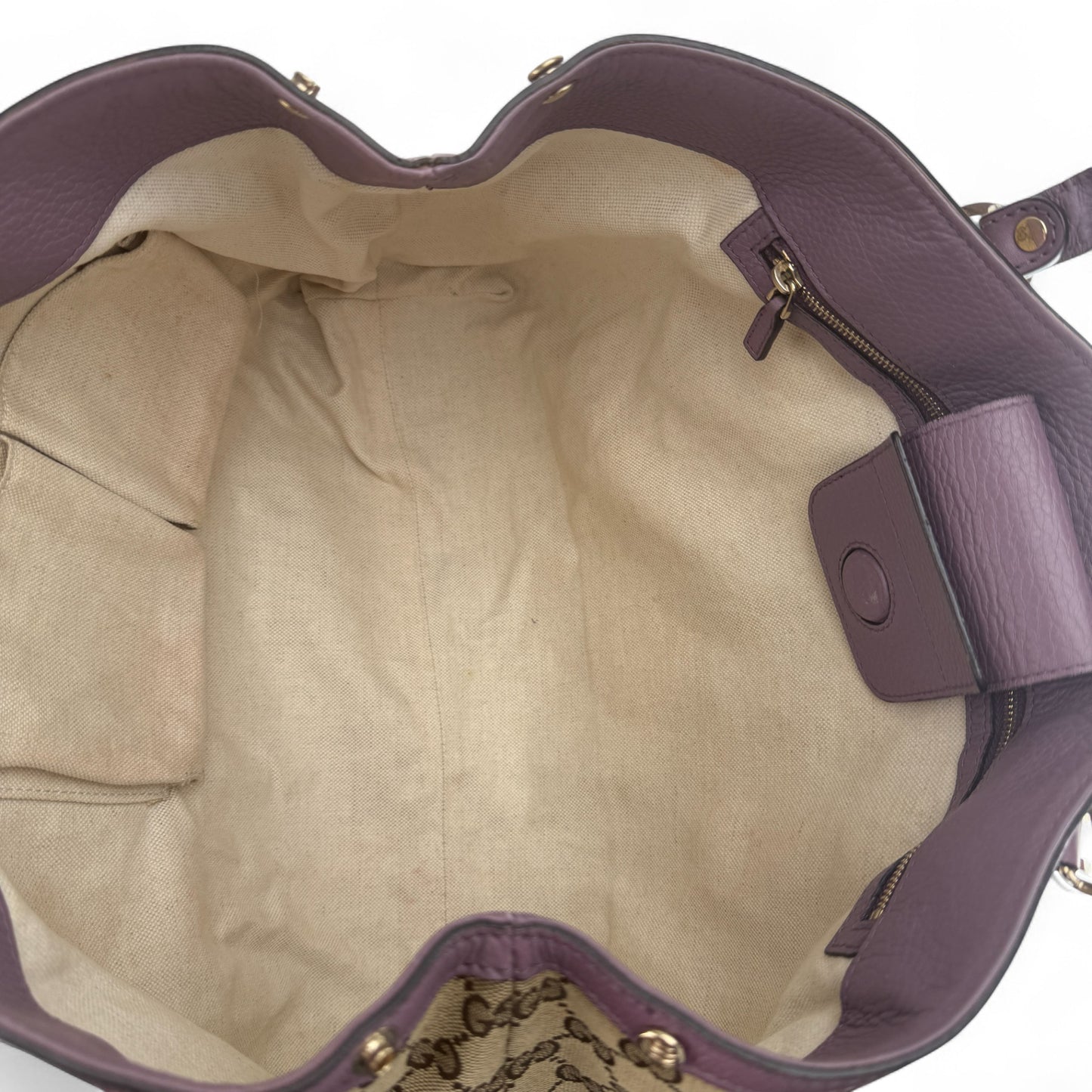 GUCCI MISS GG MONOGRAM PURPLE TOTE BAG