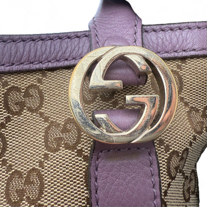 GUCCI MISS GG MONOGRAM PURPLE TOTE BAG