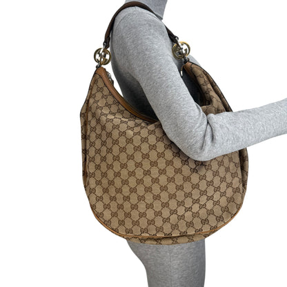 GUCCI GG CANVAS TWINS LARGE HOBO BAG