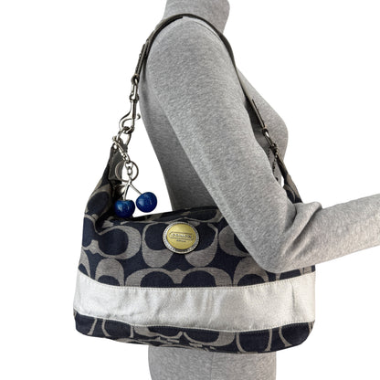 COACH SIGNATURE DENIM JACQUARD STRIPE BAG