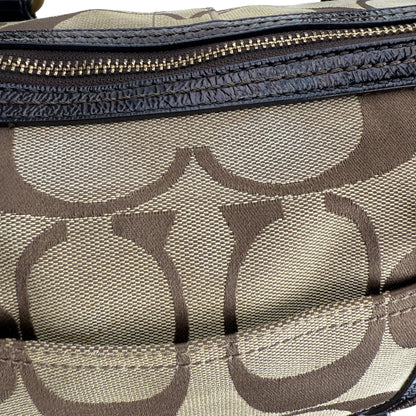 COACH SIGNATURE SATCHEL DARK BROWN STRIPE BAG