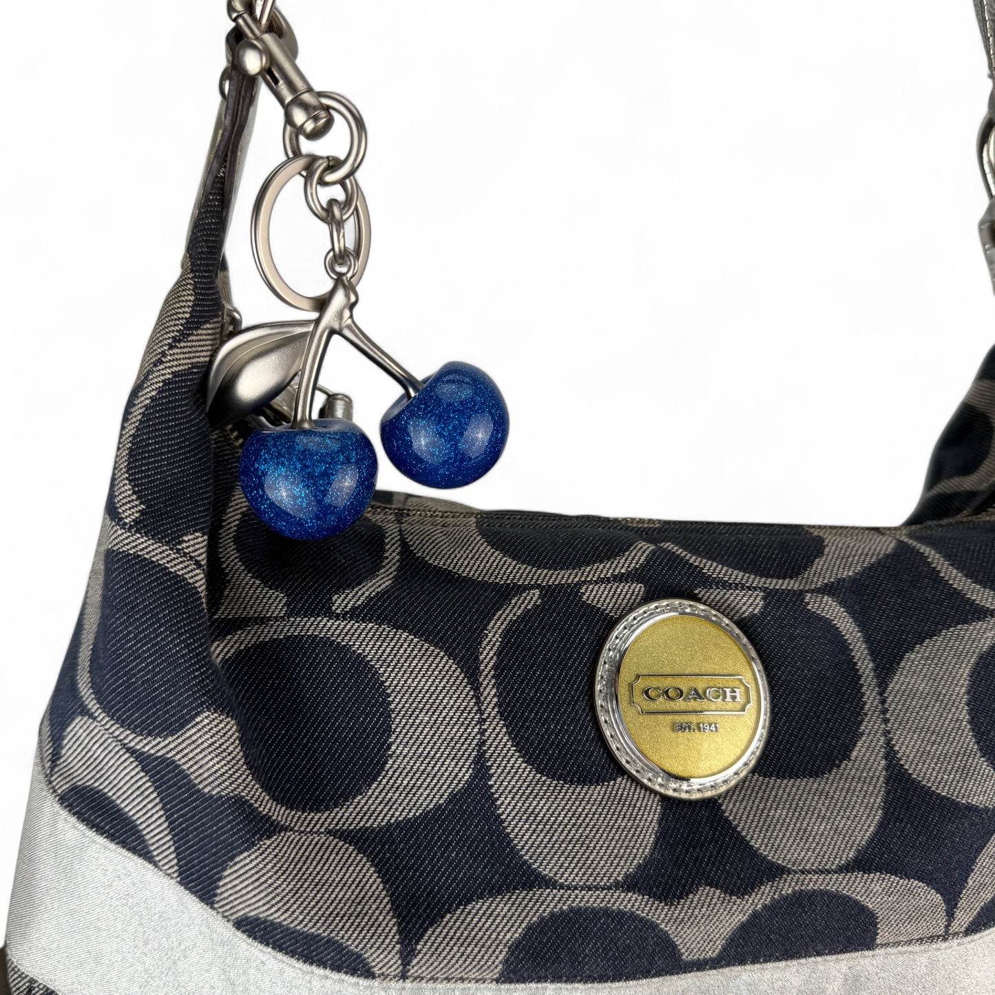 COACH SIGNATURE DENIM JACQUARD STRIPE BAG