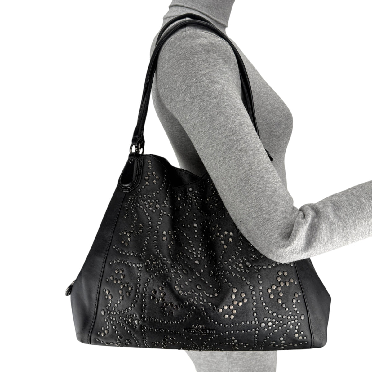 COACH MINI STUDS EDIE SHOULDER BAG