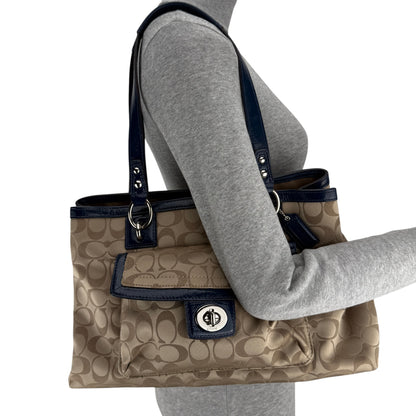COACH SIGNATURE PENELOPE TURNLOCK TOTE BAG