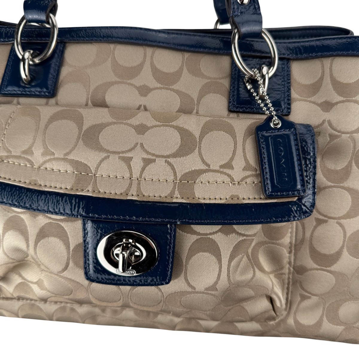 COACH SIGNATURE PENELOPE TURNLOCK TOTE BAG