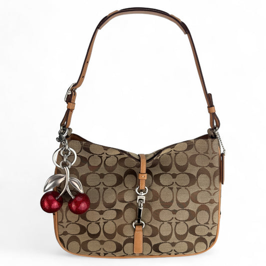 COACH CLIP SIGNATURE SHOULDER BAG