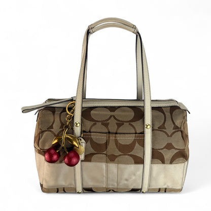 COACH SIGNATURE BEIGE SATCHEL BAG