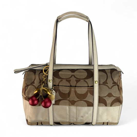 COACH SIGNATURE BEIGE SATCHEL BAG