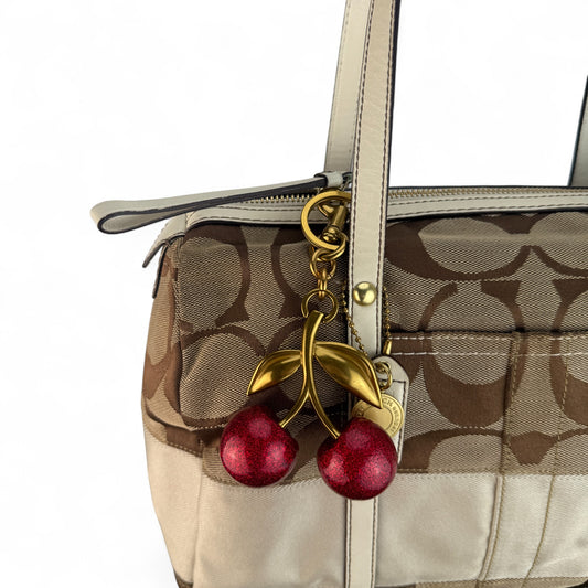 COACH SIGNATURE BEIGE SATCHEL BAG