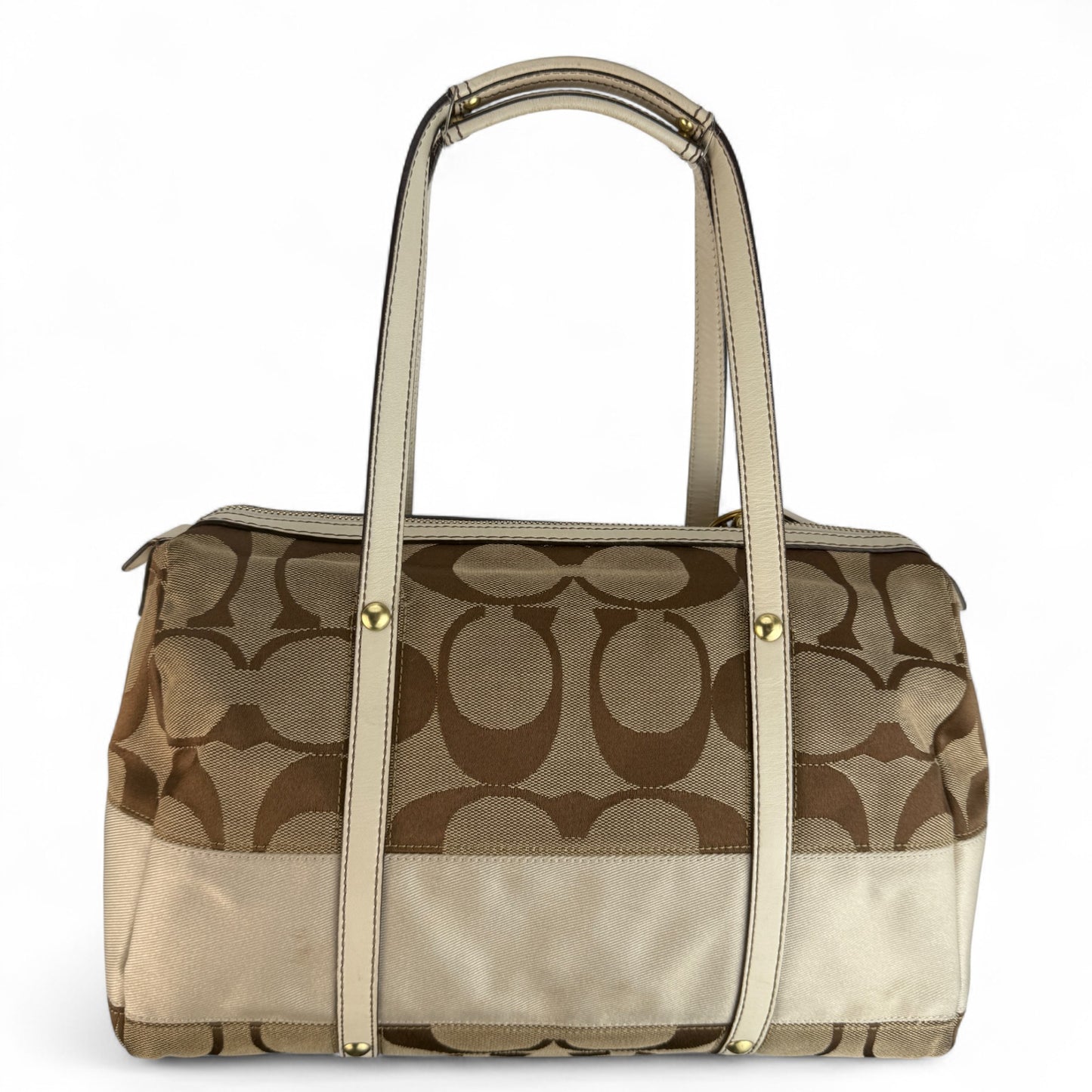 COACH SIGNATURE BEIGE SATCHEL BAG