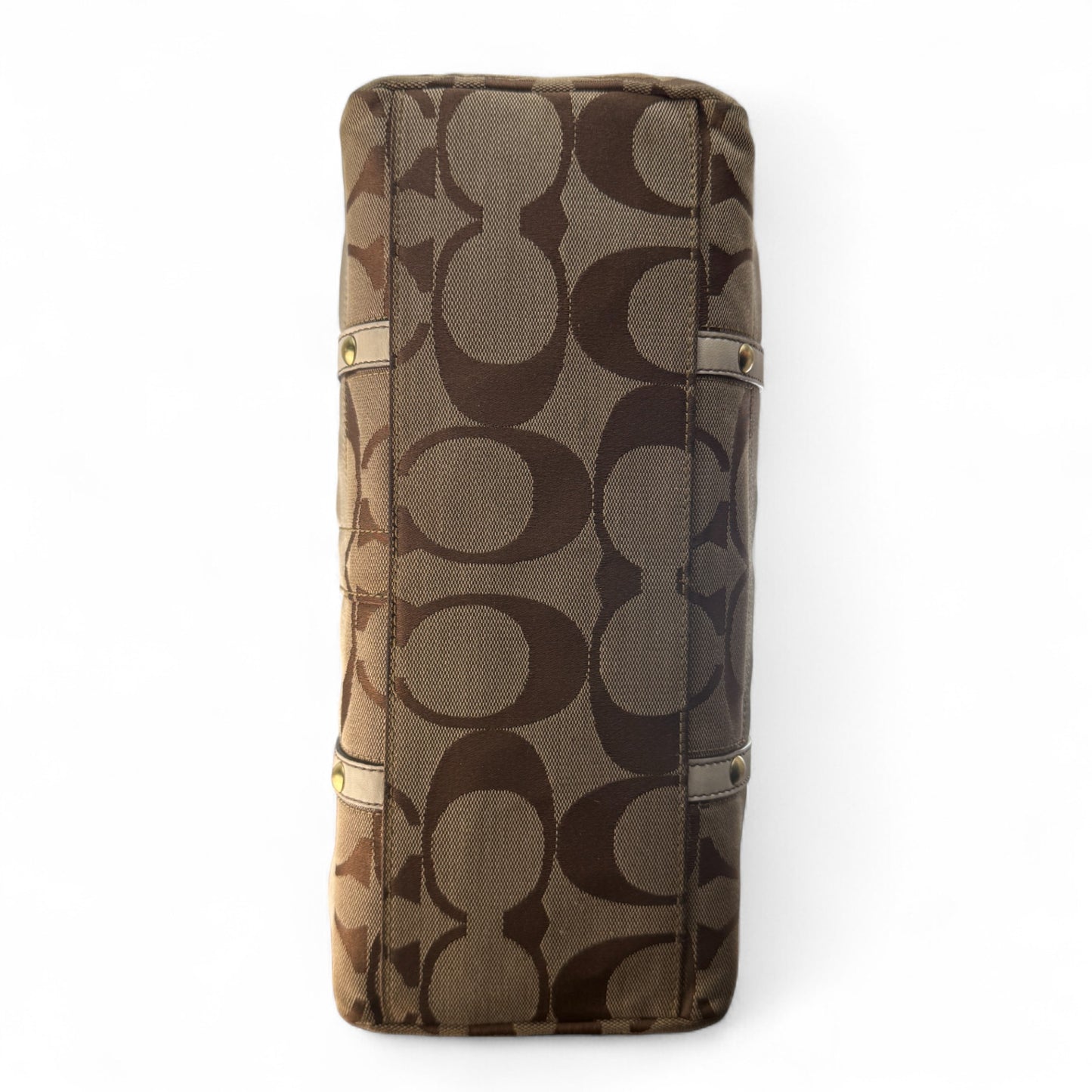 COACH SIGNATURE BEIGE SATCHEL BAG