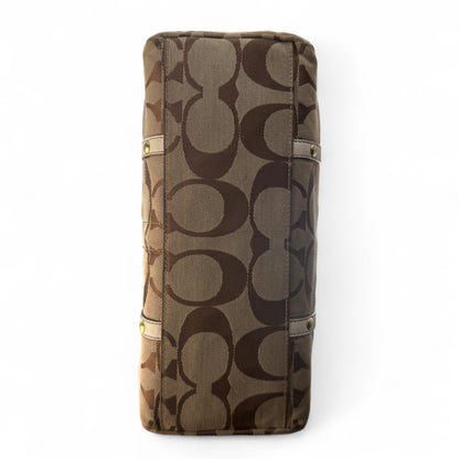 COACH SIGNATURE BEIGE SATCHEL BAG