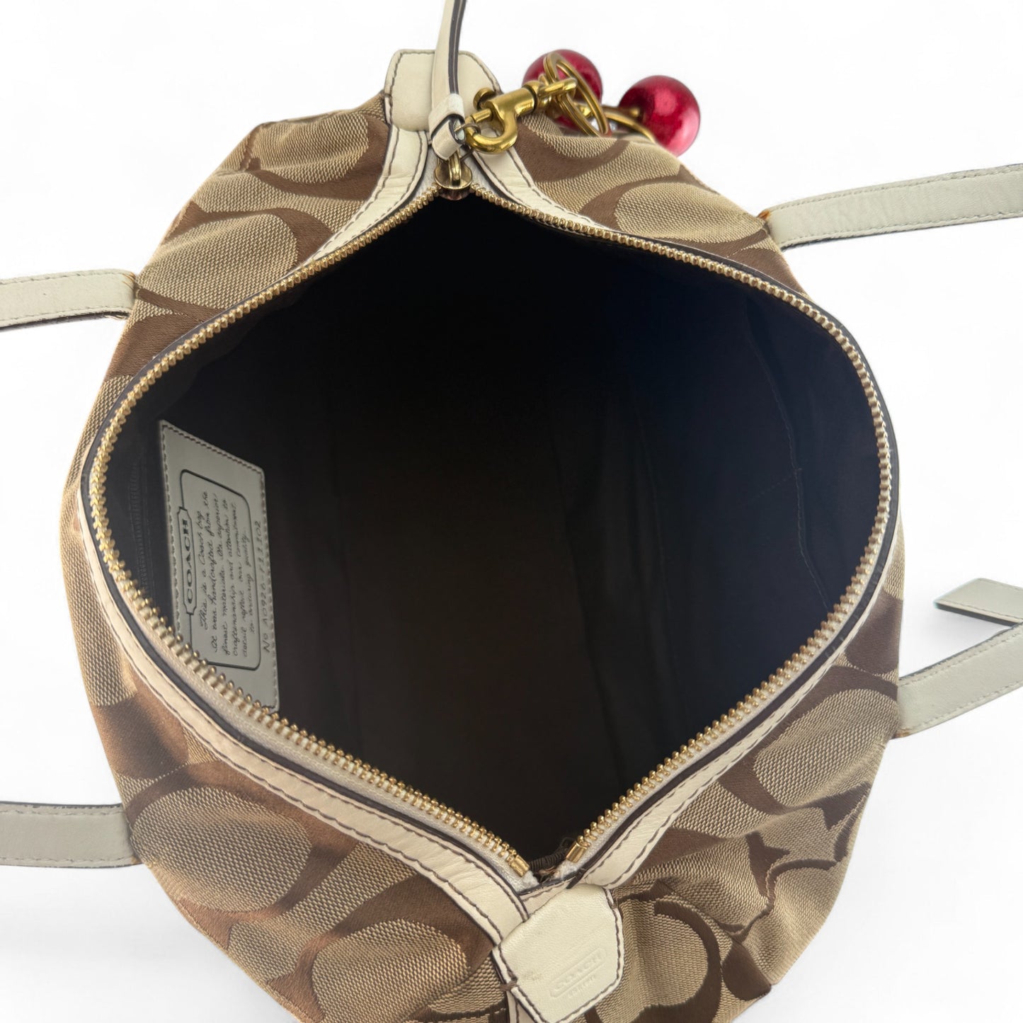 COACH SIGNATURE BEIGE SATCHEL BAG