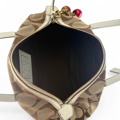 COACH SIGNATURE BEIGE SATCHEL BAG