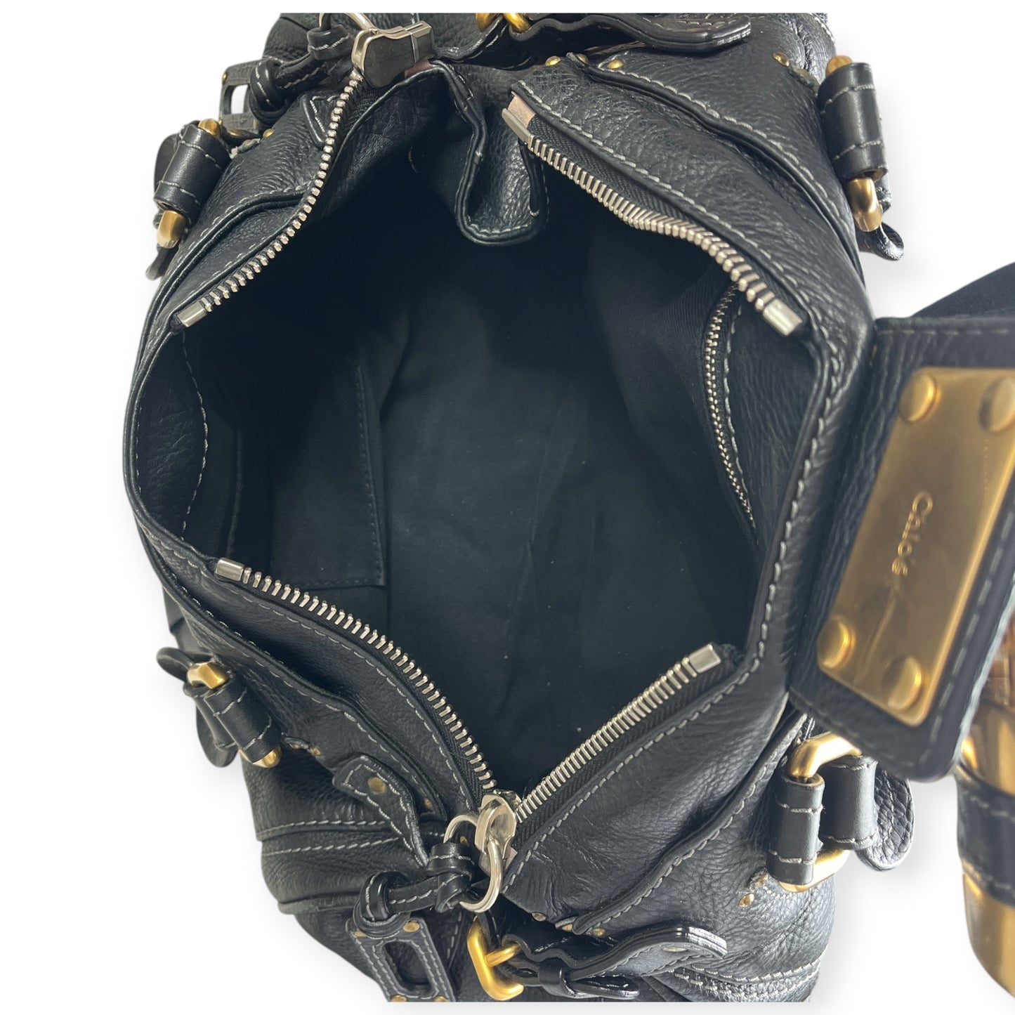 CHLOE PADDINGTON BLACK LEATHER BAG