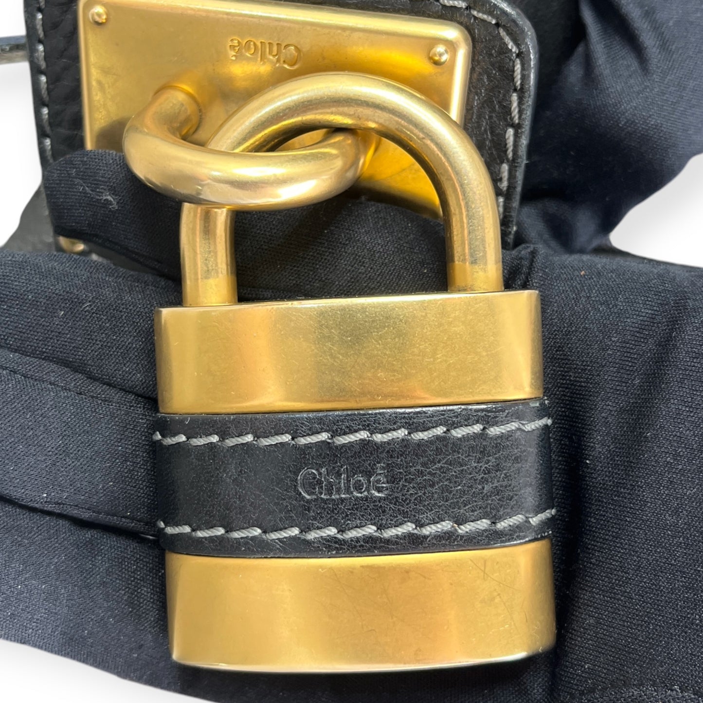 CHLOE PADDINGTON BLACK LEATHER BAG