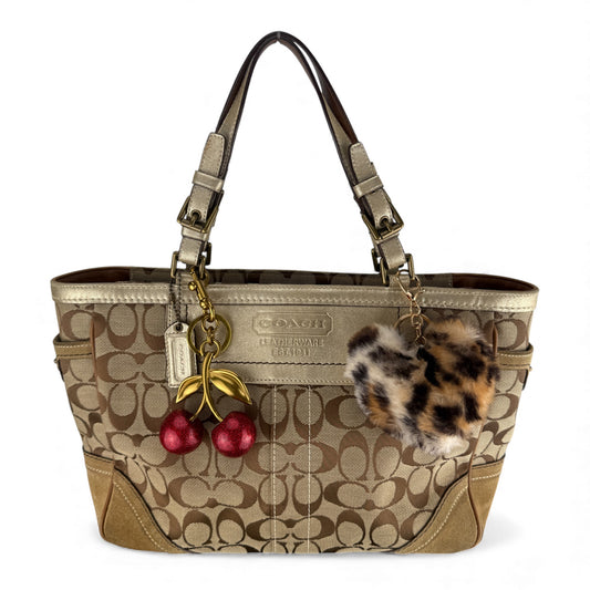 COACH SIGNATURE GOLD SUEDE BAG