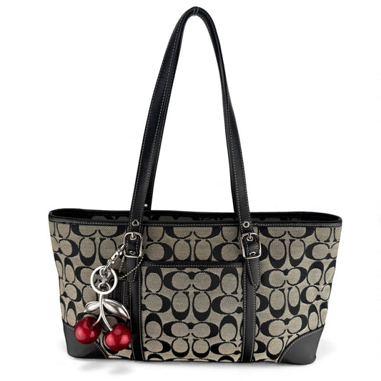 COACH SIGNATURE GREY TOTE BAG
