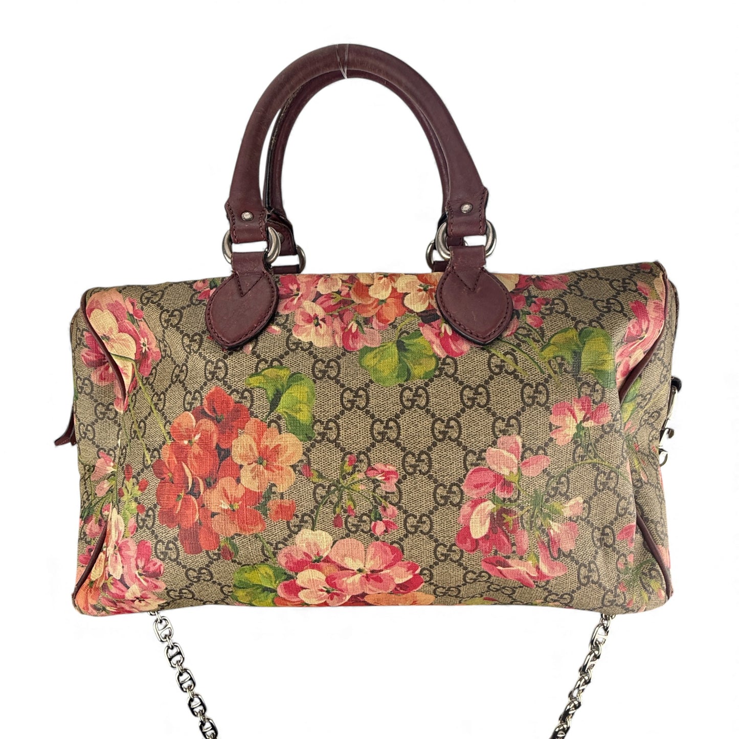 GUCCI GG SUPREME FLORAL BOSTON BAG