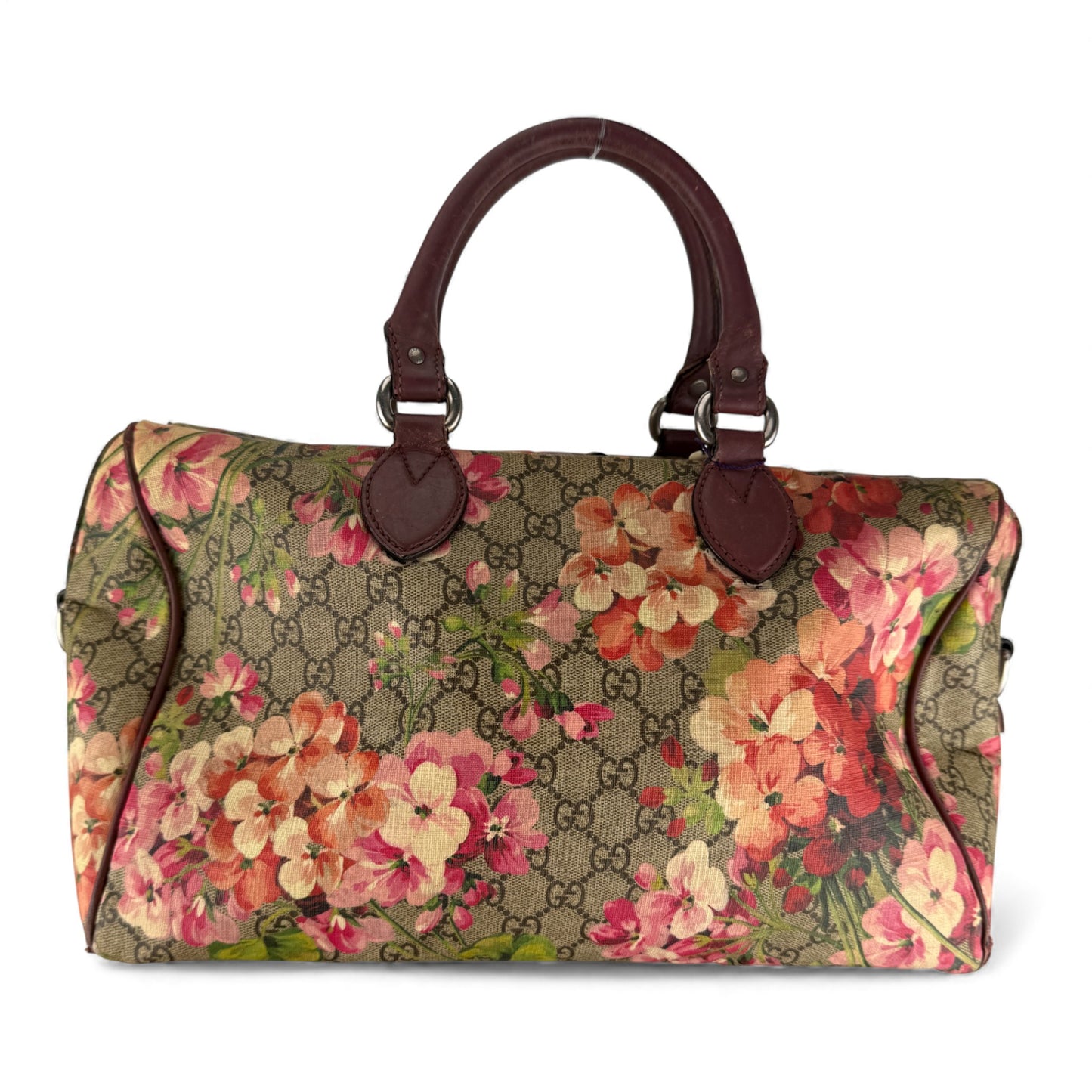 GUCCI GG SUPREME FLORAL BOSTON BAG