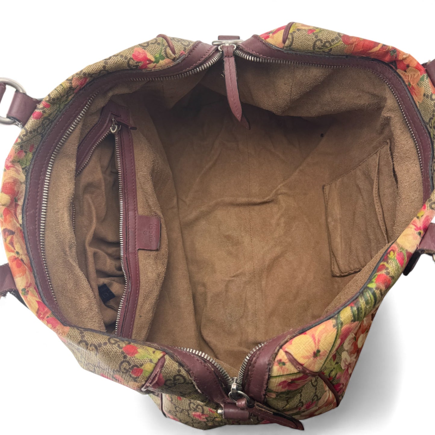 GUCCI GG SUPREME FLORAL BOSTON BAG