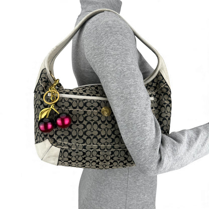 COACH SIGNATURE GREY ERGO HOBO BAG