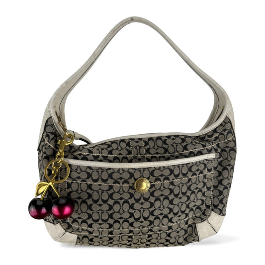COACH SIGNATURE GREY ERGO HOBO BAG