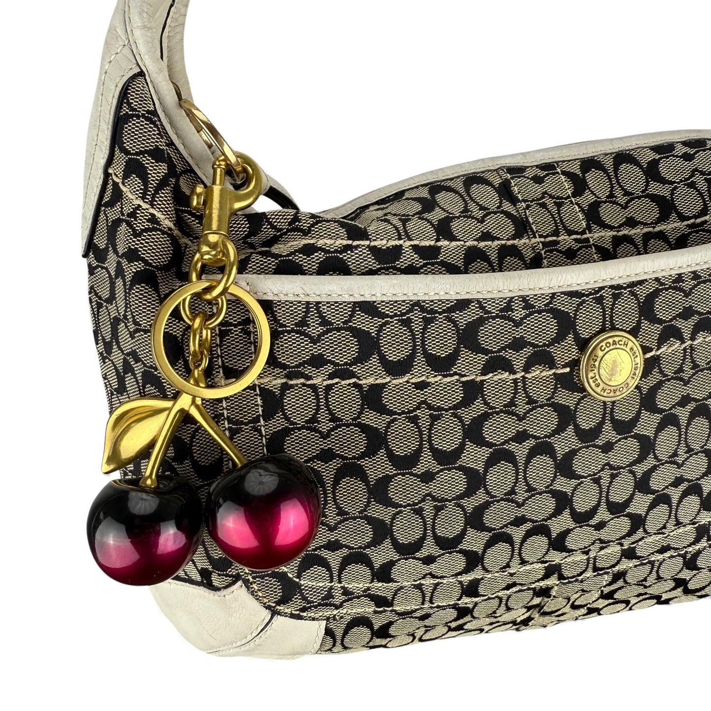 COACH SIGNATURE GREY ERGO HOBO BAG