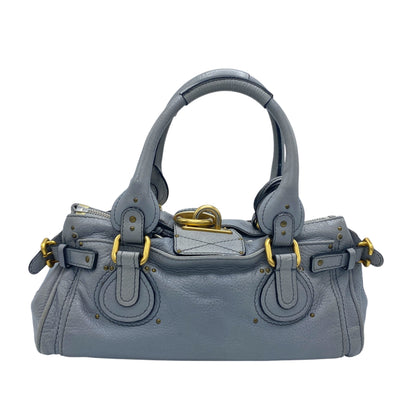 CHLOE PADDINGTON LEATHER BAG LIGHT GREY