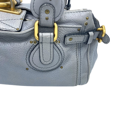 CHLOE PADDINGTON LEATHER BAG LIGHT GREY
