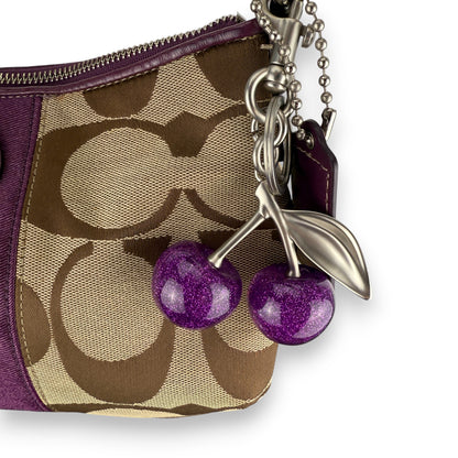 COACH SIGNATURE JACQUARD PURPLE STRIPE BAG