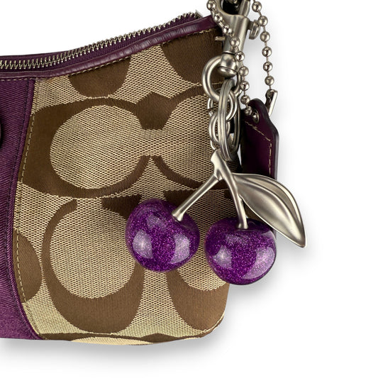 COACH SIGNATURE JACQUARD PURPLE STRIPE BAG