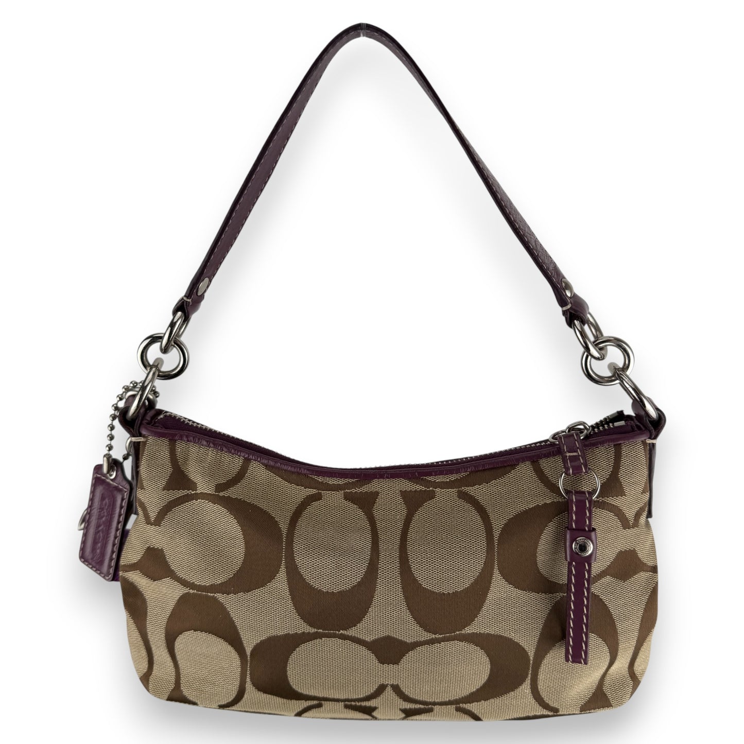 COACH SIGNATURE JACQUARD PURPLE STRIPE BAG