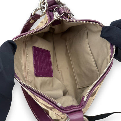 COACH SIGNATURE JACQUARD PURPLE STRIPE BAG