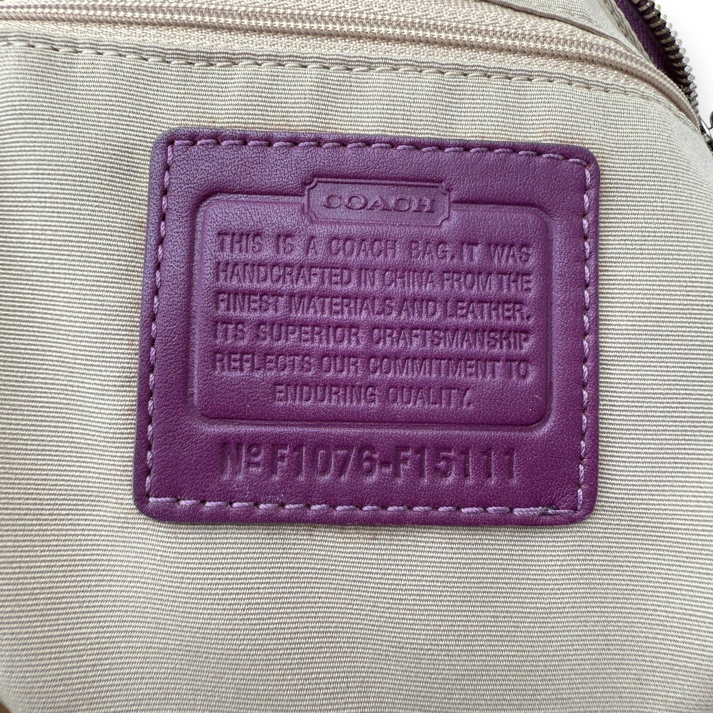 COACH SIGNATURE JACQUARD PURPLE STRIPE BAG