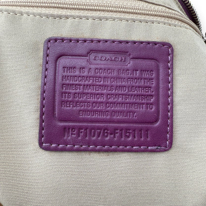 COACH SIGNATURE JACQUARD PURPLE STRIPE BAG