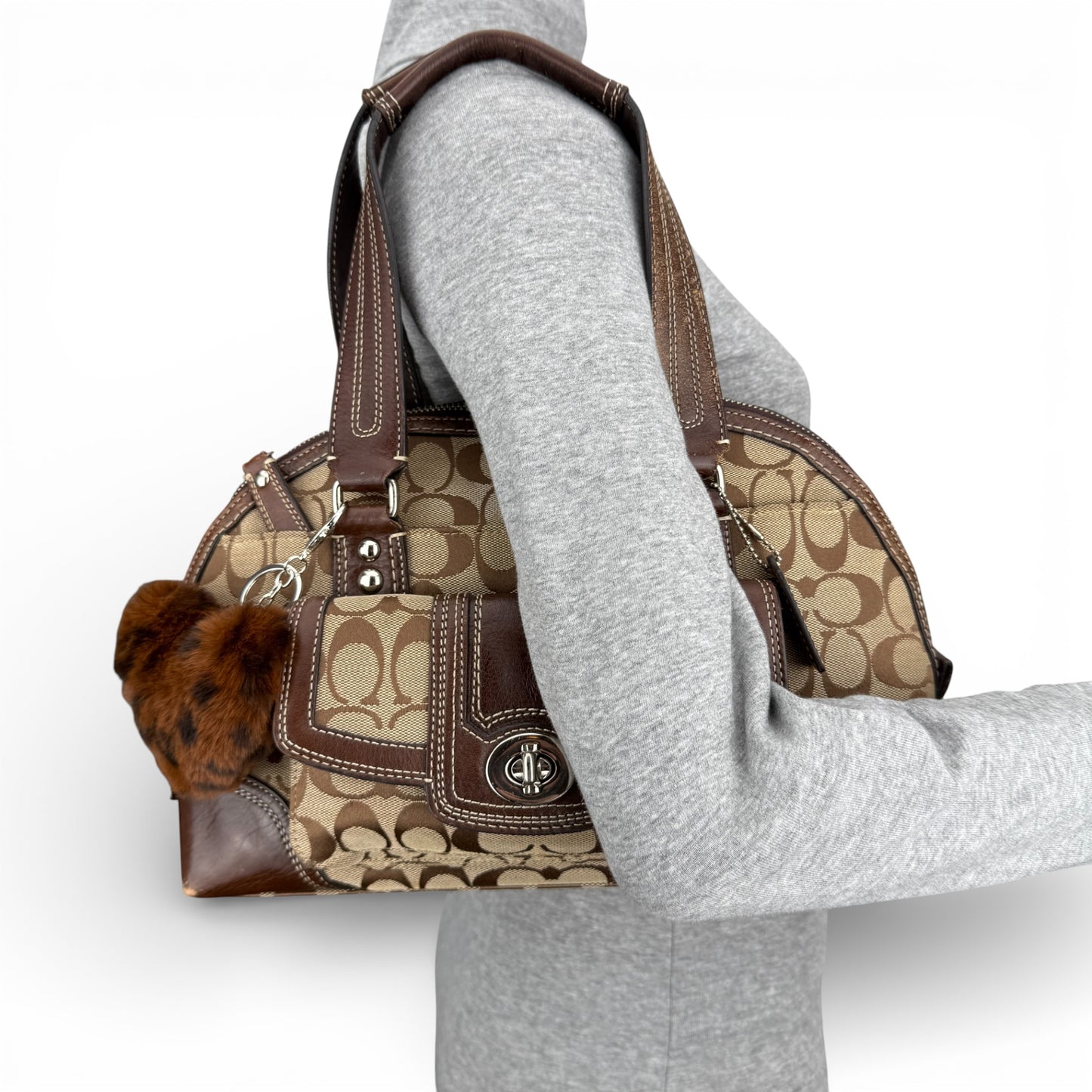 COACH HAMPTONS TURNLOCK SATCHEL BAG