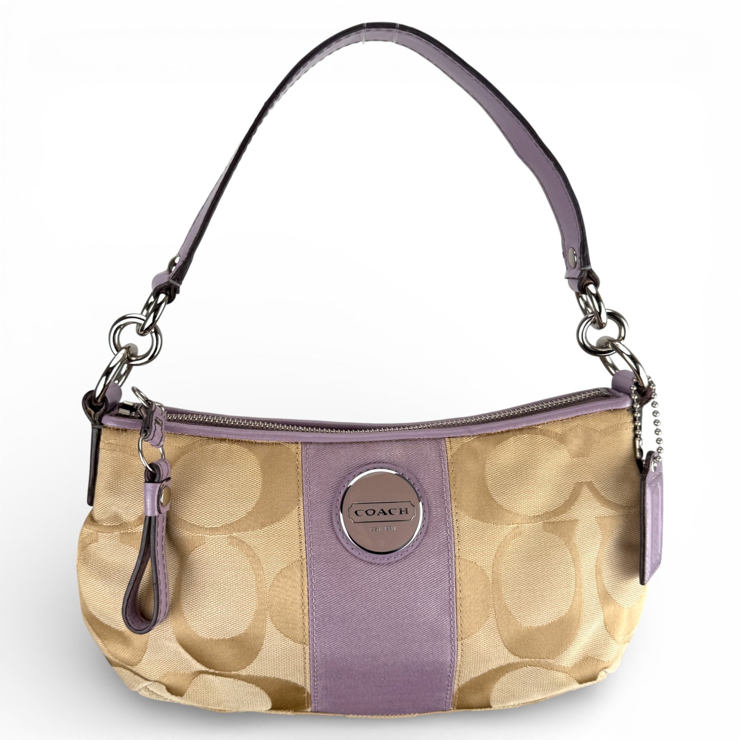 COACH SIGNATURE LILAC JACQUARD STRIPE BAG