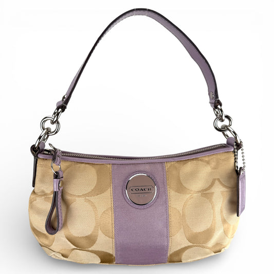 COACH SIGNATURE LILAC JACQUARD STRIPE BAG