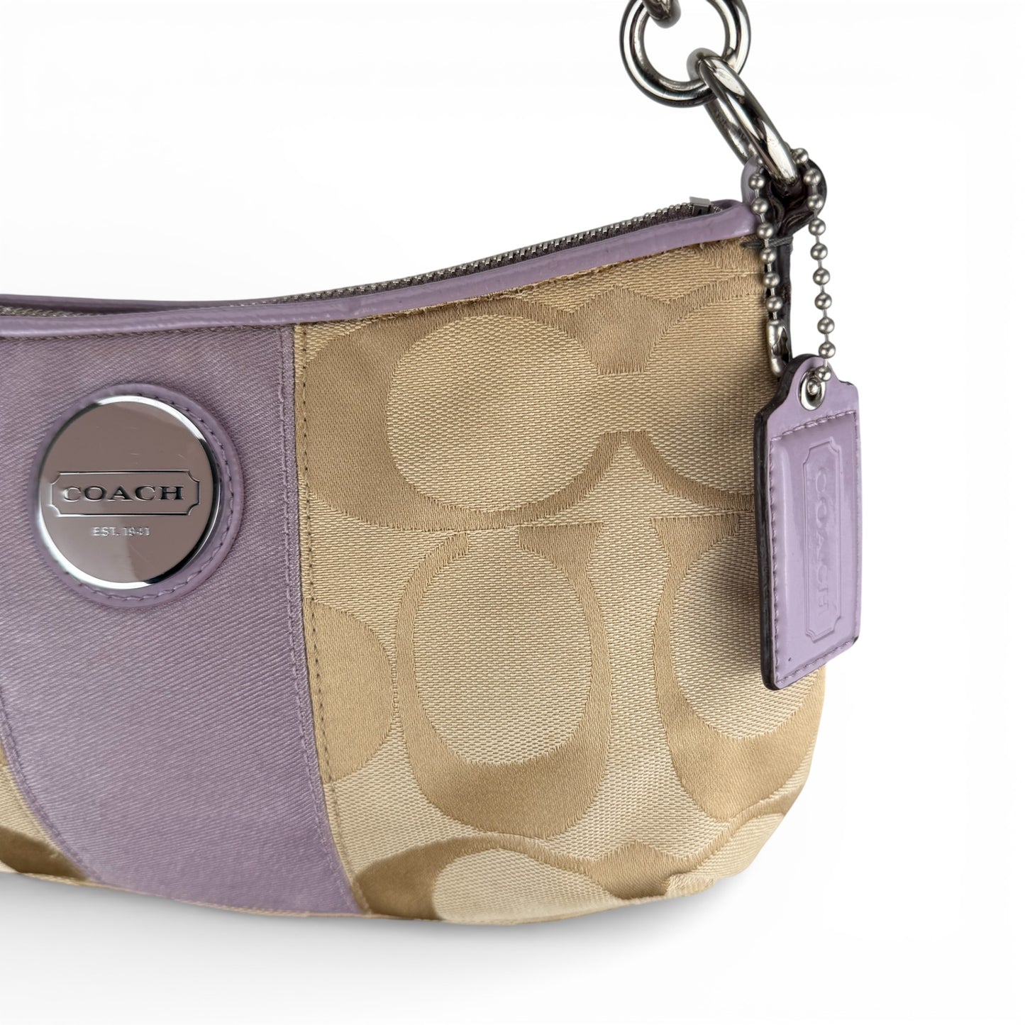 COACH SIGNATURE LILAC JACQUARD STRIPE BAG