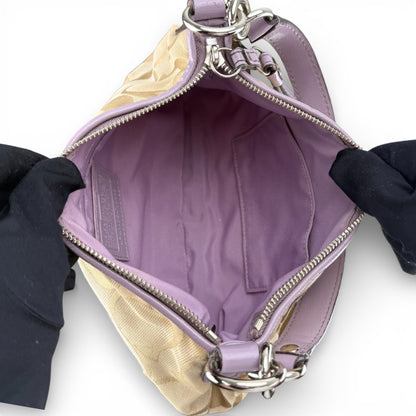 COACH SIGNATURE LILAC JACQUARD STRIPE BAG