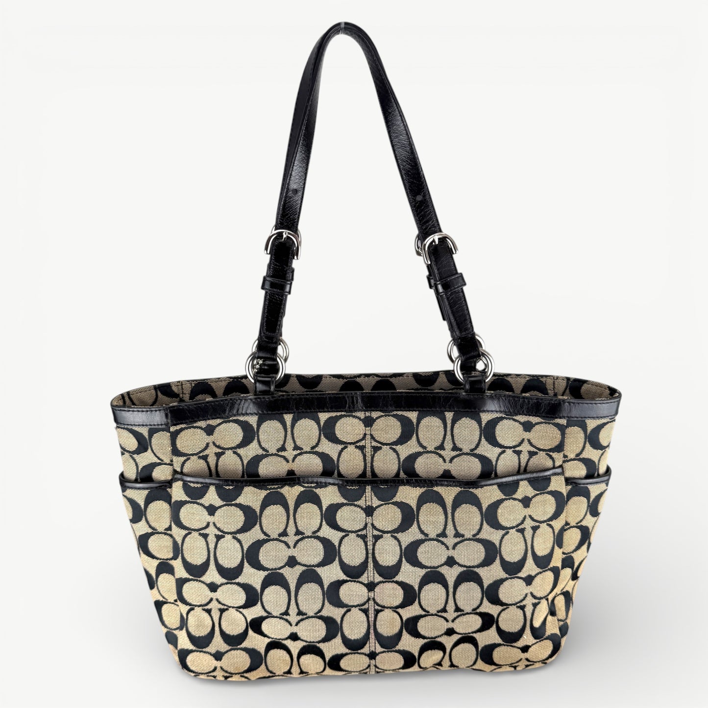 COACH SIGNATURE GALLERY GREY TOTE BAG