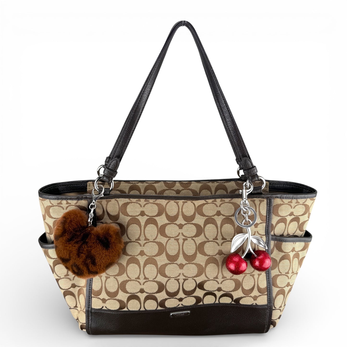 COACH SIGNATURE BROWN SHOPPER BAG