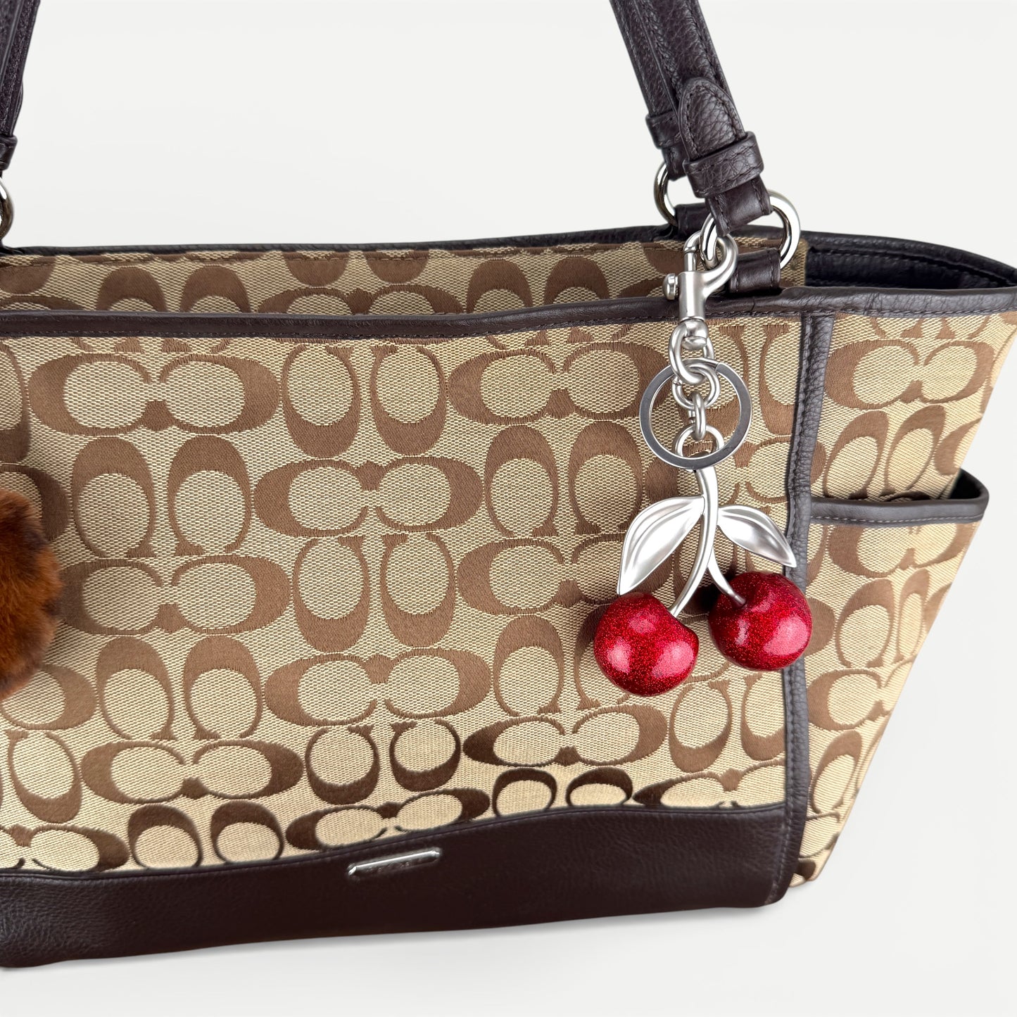 COACH SIGNATURE BROWN SHOPPER BAG