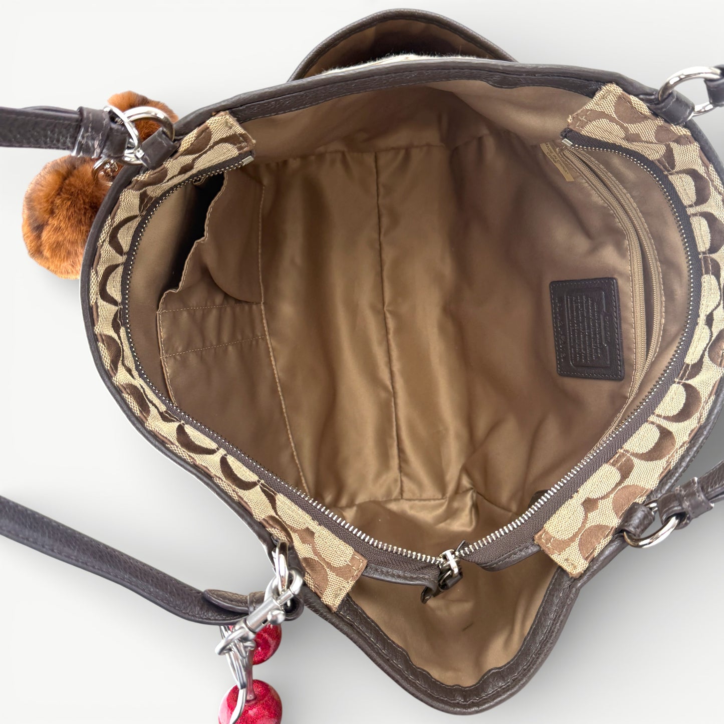 COACH SIGNATURE BROWN SHOPPER BAG