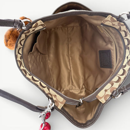 COACH SIGNATURE BROWN SHOPPER BAG